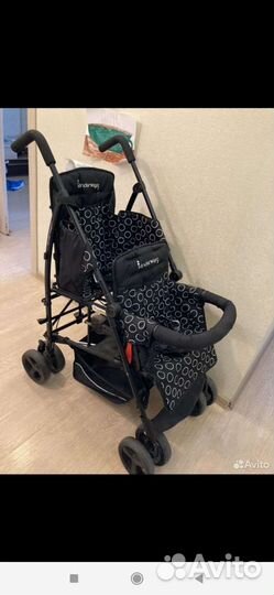 Коляска трость для двойни погодок kinderwagon