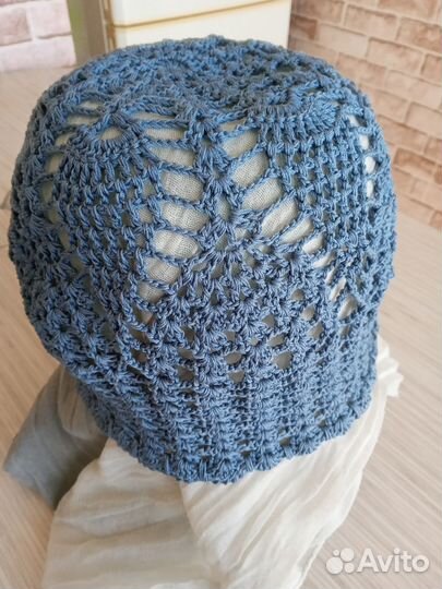 Вязанная летняя шапочка