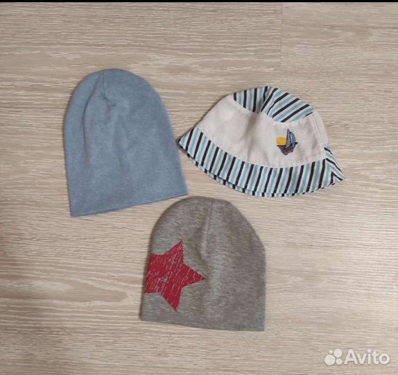 Детские шапочки и панама на 1-2,5 годика