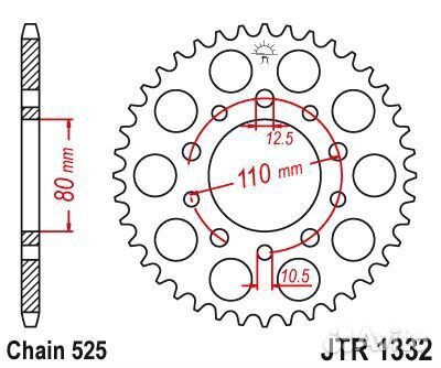 JTR1332.40 звезда задняя под цепь 525