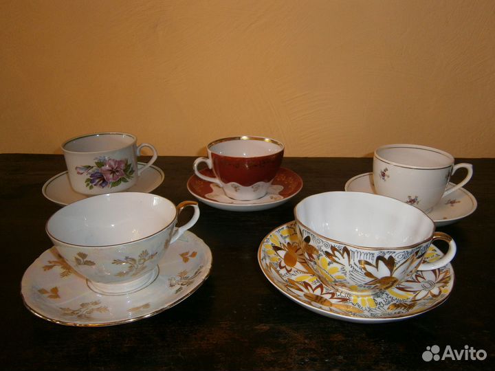 Чайная пара СССР Вербилки лфз Рига Кахла Дулево