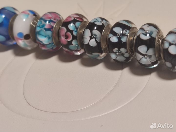 Муранское стекло на браслет пандора шармы