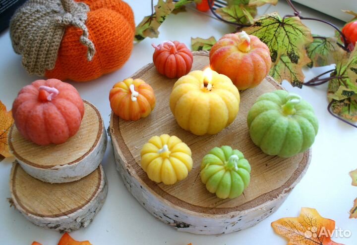 Свечи из воска / свечи тыква