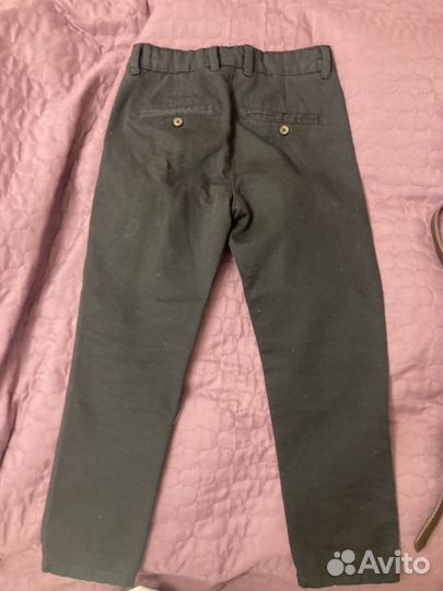 Белая рубашка и брюки для мальчика 128