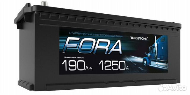 Аккумулятор 6СТ-190 Fora п.п. рос конус пусковой ток 1250А B EN (FORA)
