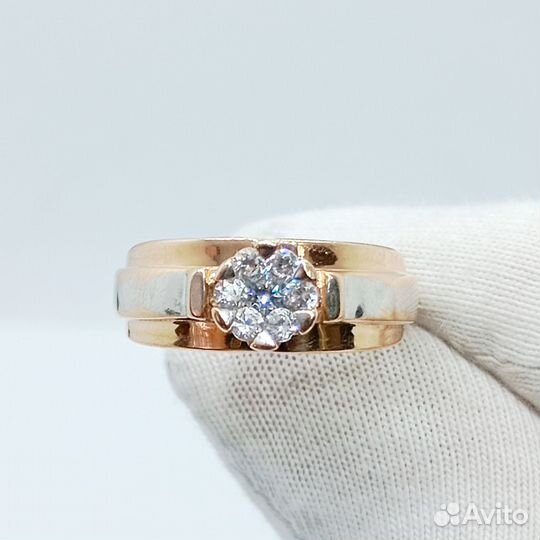 Золотое кольцо с фианитом 16,5р