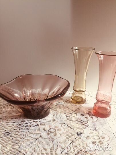 Вазы, графины, стаканы стекло СССР