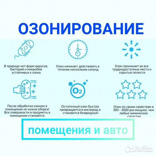 Озонирование салонов автомобилей, помещений