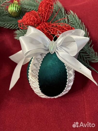 Новогодний бархатный шар