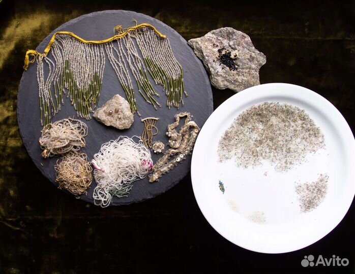 Антикварный светлый бисер до 1917 года