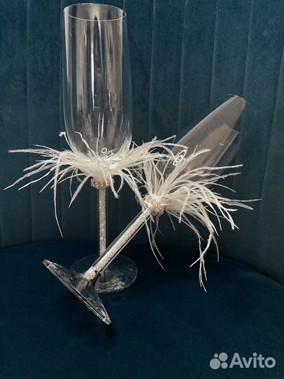 Свадебные бокалы, свечи, таросики