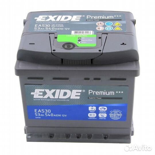 Аккумулятор Exide Premium 53Ач обрат.поляр.EA530