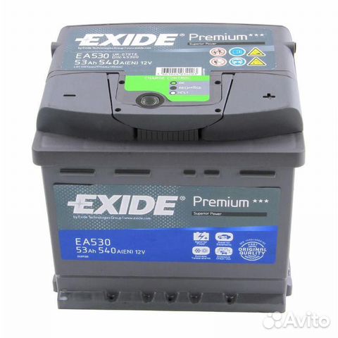 Аккумулятор Exide Premium 53Ач обрат.поляр.EA530