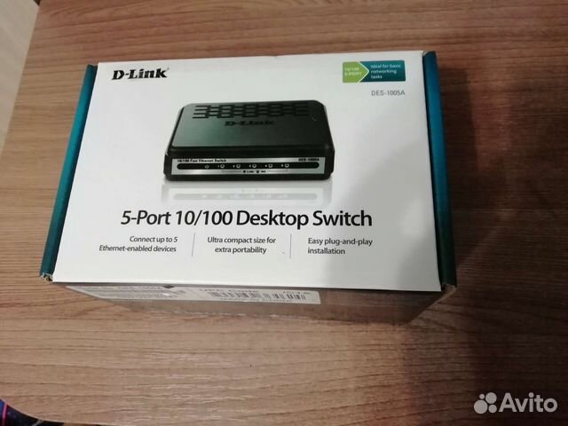 Switch D-link 5 port 10/100 (свич. хаб) рабочий