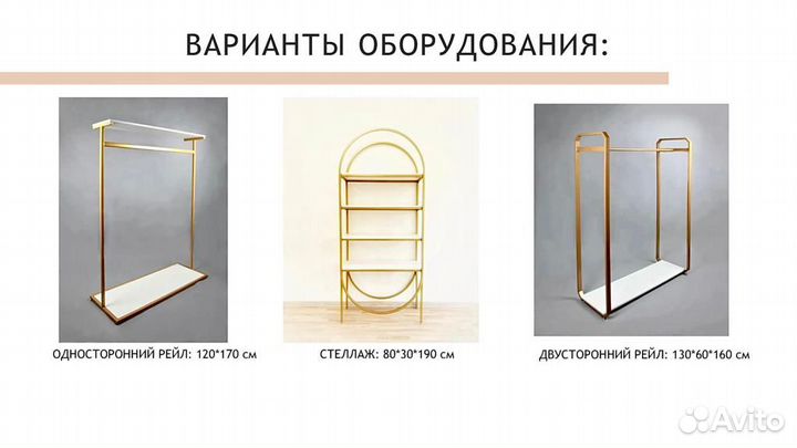 Аренда рейла, стеллажа, полки в магазине