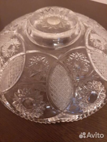 Ваза для фруктов хрустальная