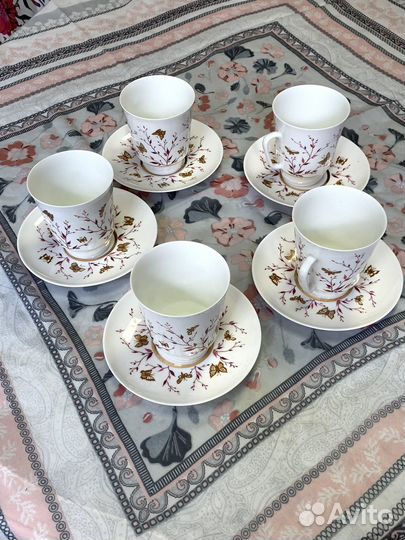 Кофейная пара лфз костяной фарфор 1990 год