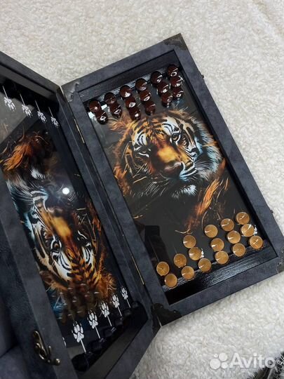 Нарды ручной работы со стеклом 