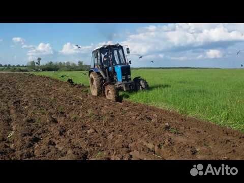 Вспашка земли Трактором Беларус