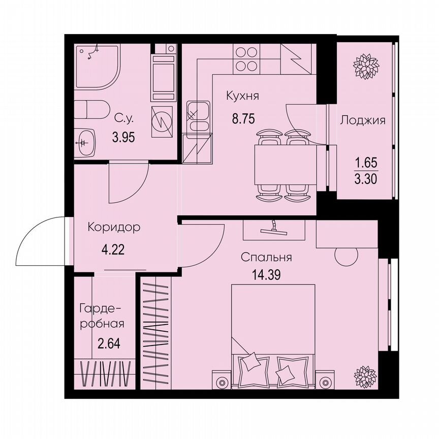 1-к. квартира, 35,6 м², 4/9 эт.