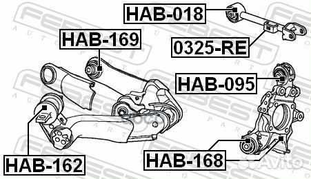 Сайленблок задней тяги HAB-095 Febest