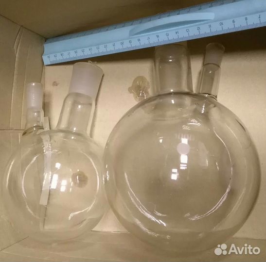 Двугорлая колба 500 и 1000 мл шлиф 14/23 и 29/32