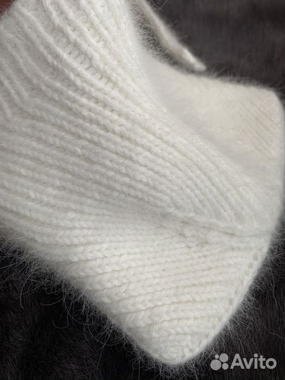 Шапка из ангоры вязаная для девочки/девушки