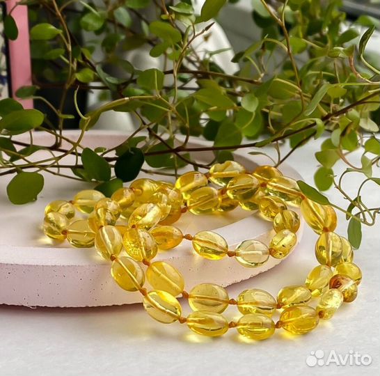 Лечебные янтарные бусы