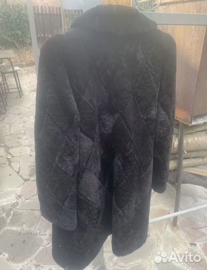 Шуба из натурального меха, мутон