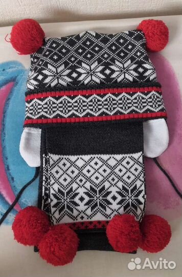 Краги демисезонные и шапка+шарф