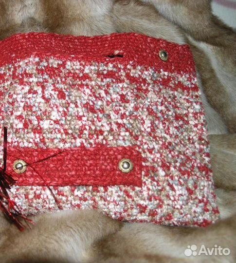 Вязаная сумка сумочка клатч плоская