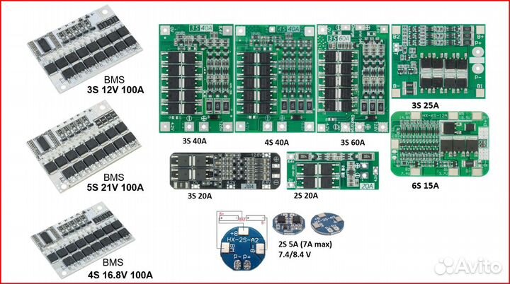 BMS 2S BMS 3S BMS 4S BMS 5S BMS 6S BMS 7S Li-Ion