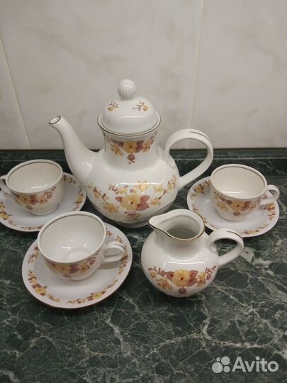Сервиз кофейный фарфоровый на 3 персоны гдр