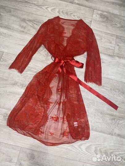 Халат женский с кружевом