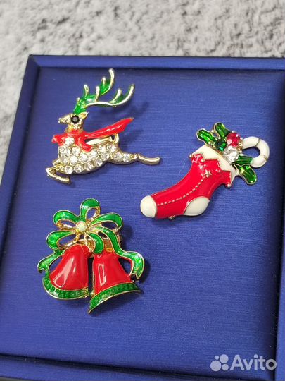 Броши набор новогодний