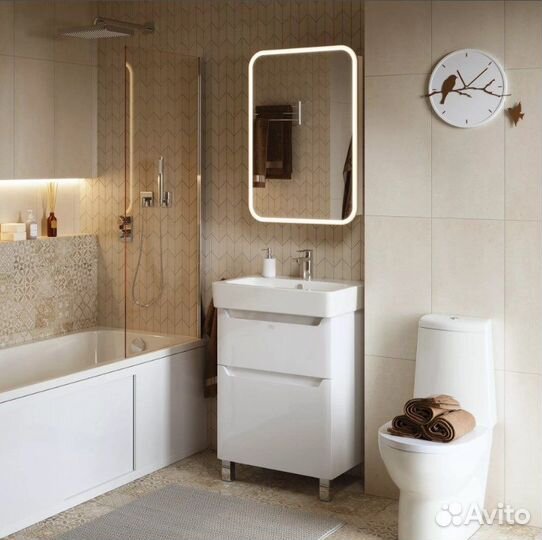 Зеркало шкаф с подсветкой в ванну Elmer