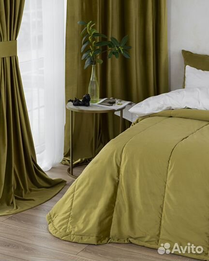 Покрывало бархат Беллиссимо темный янтарь новое