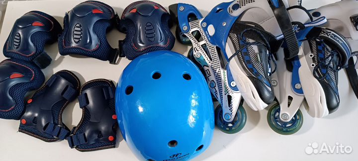Ролики 32-35 размер, шлем, наколенники, налокот