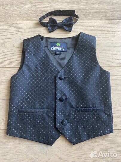 Жилет нарядный 92 + бабочка