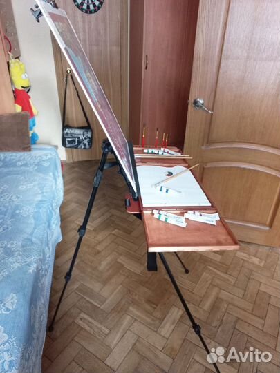 Этюдник палитра навесная + мольберт, комлект