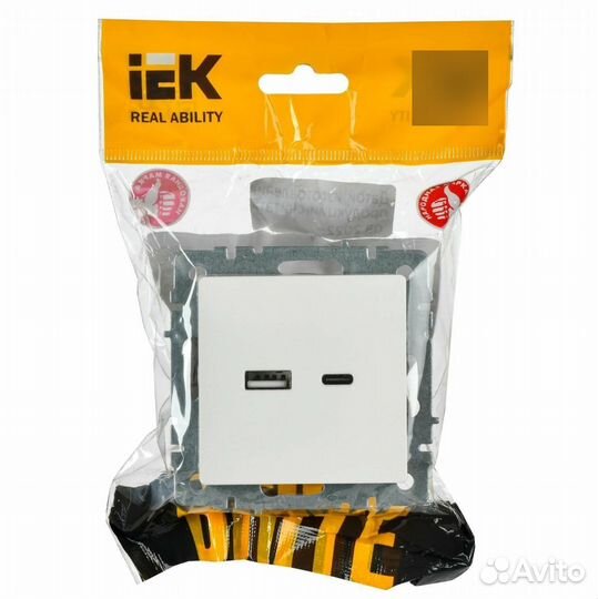 Розетка brite USB A+C 18Вт рю11-1-брб механизм бел. IEK BR-U22-018-K01