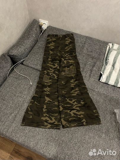 Джинсы штаны камуфляжные balenciaga type camo