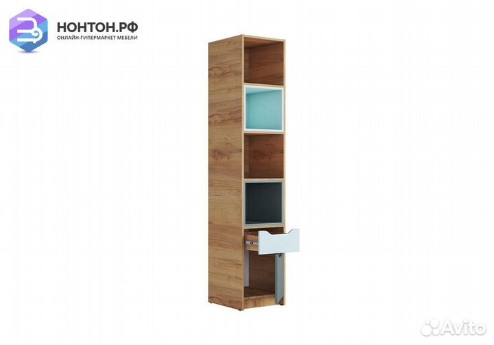 Стеллаж Rich сж-001 дуб крафт золотой / мята / сум