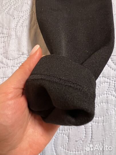Теплые леггинсы из микрофибры с флисом новые