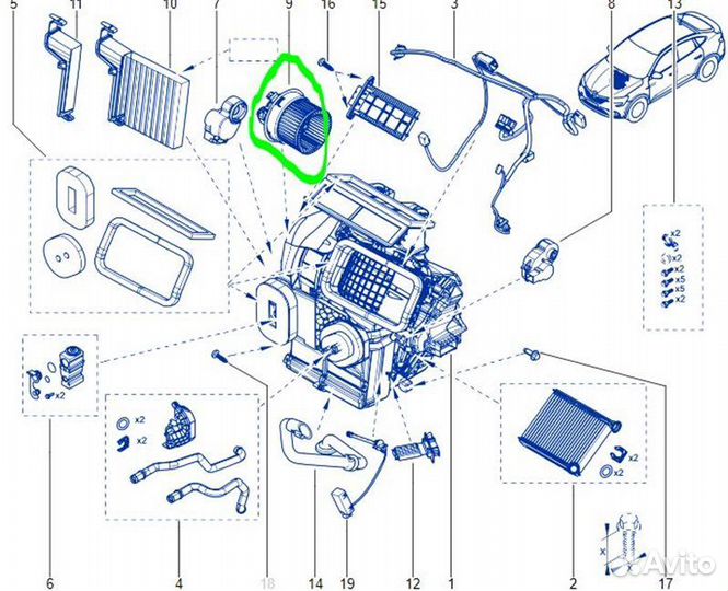 Мотор печки (Вентилятор отопитель) Renault Arkana