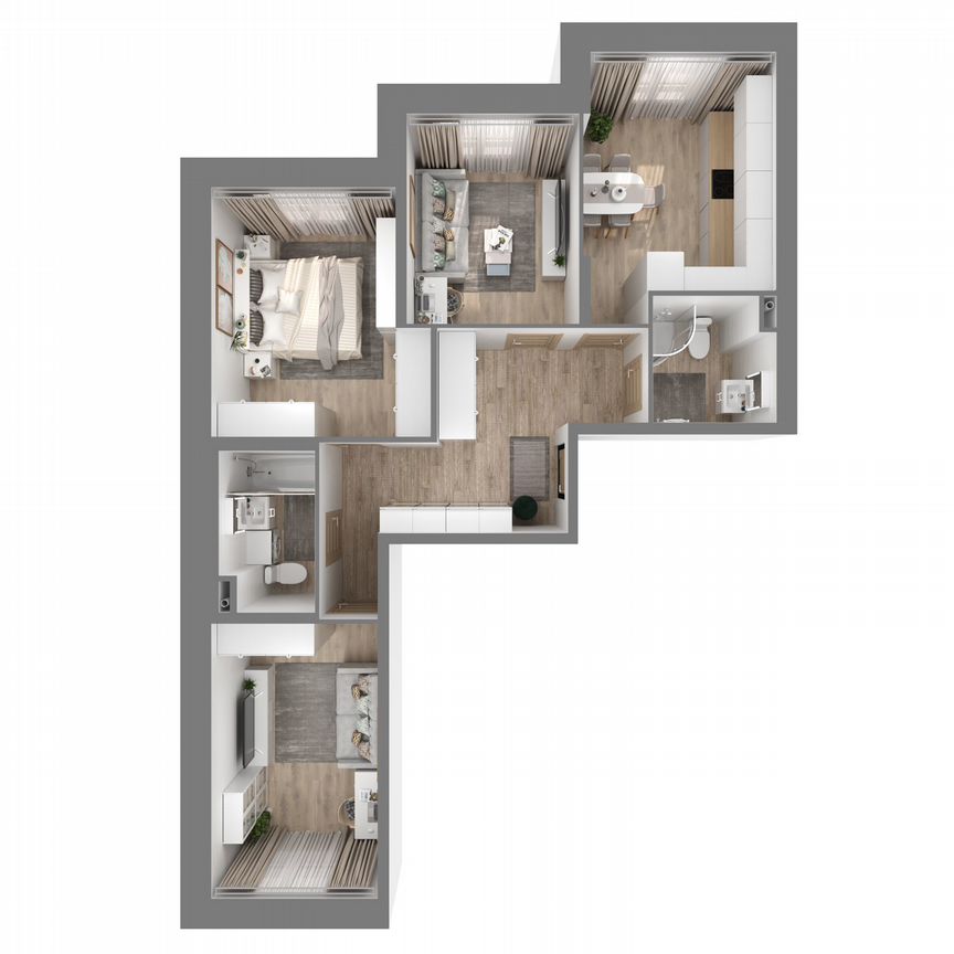 3-к. квартира, 68,6 м², 1/27 эт.