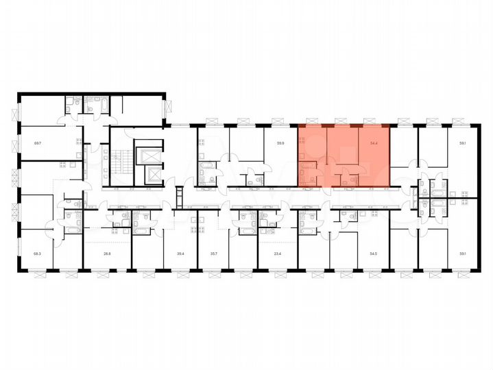 2-к. квартира, 59,5 м², 2/16 эт.