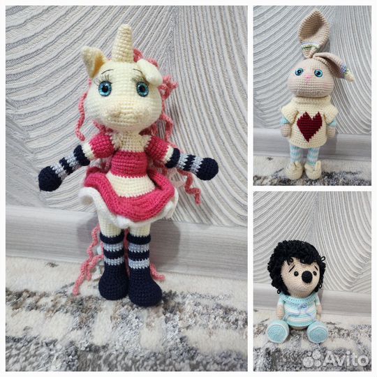 Игрушка ручной работы, вязаная