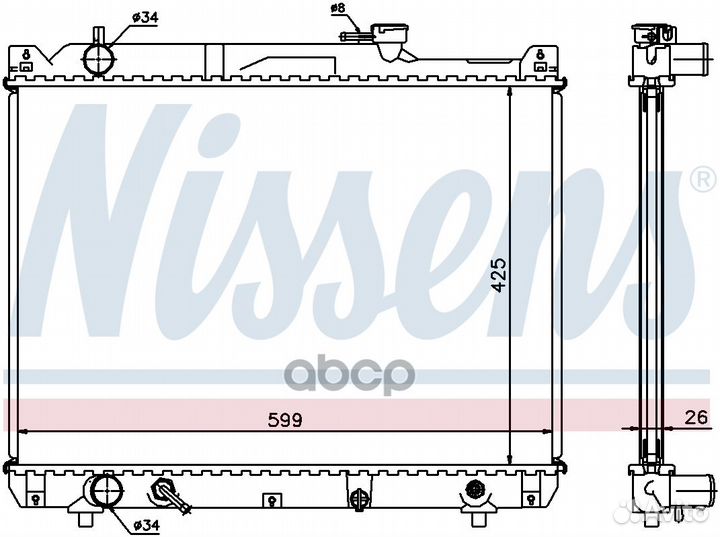 Радиатор suzuki grand vitara 2,7 01- 64194A Nis