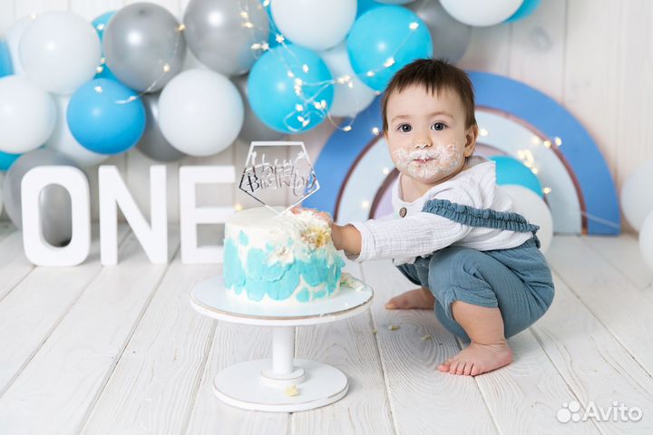 Фотосессия на годик ребёнка, smash cake - крушение